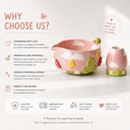 Fairytale Pink Sky Smiski 3D Handcrafted Ceramic Matcha Bowl and Whisk Holder Set • HX07