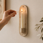 Handmade Ceramic Leaf Wall Candle Holder