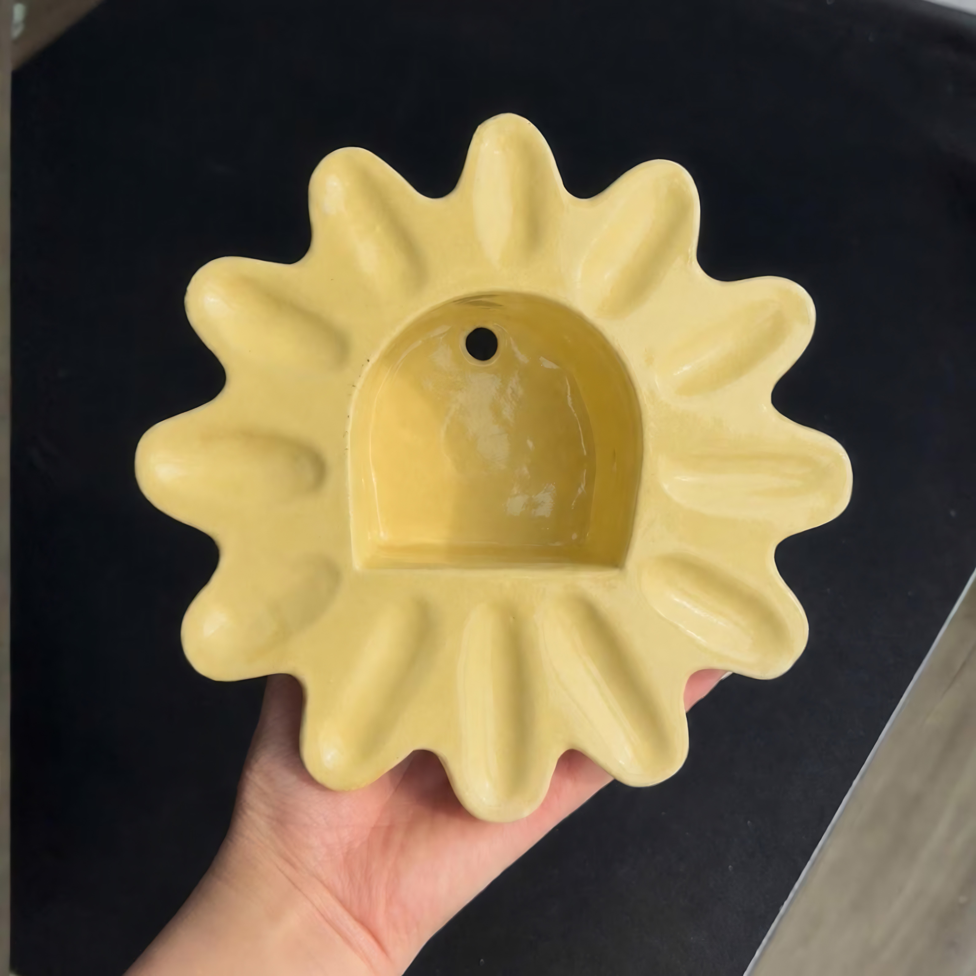 Handmade Ceramic Flower Wall Candle Holder, Boho Sconce, Cozy Home Decor | LA115