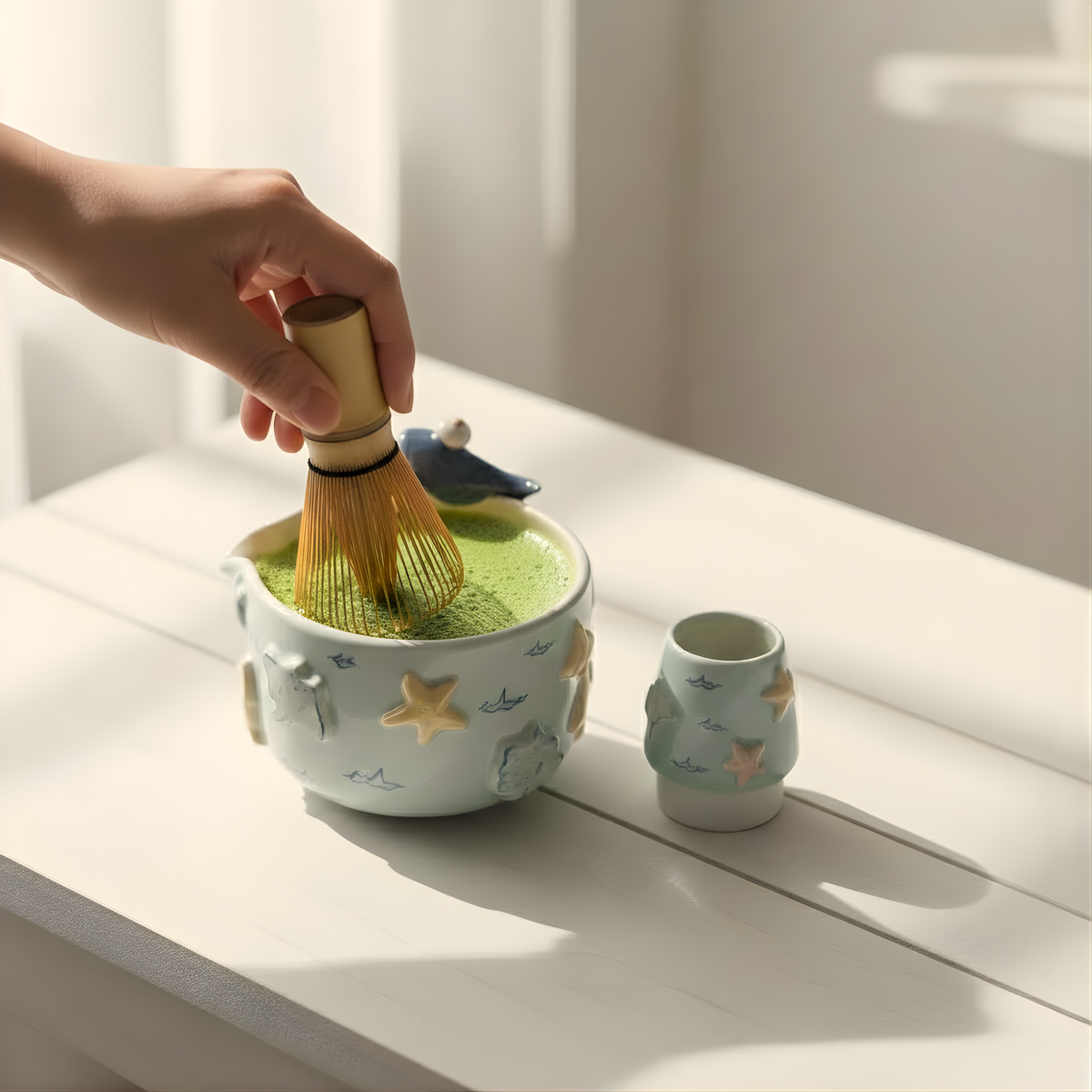 Dolphin Matcha Bowl | Handmade Matcha Bowl Set | LA034