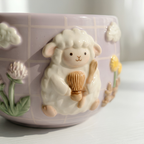 Happy Little Lamb Matcha Bowl | Handmade Ceramic Chawan | LA014