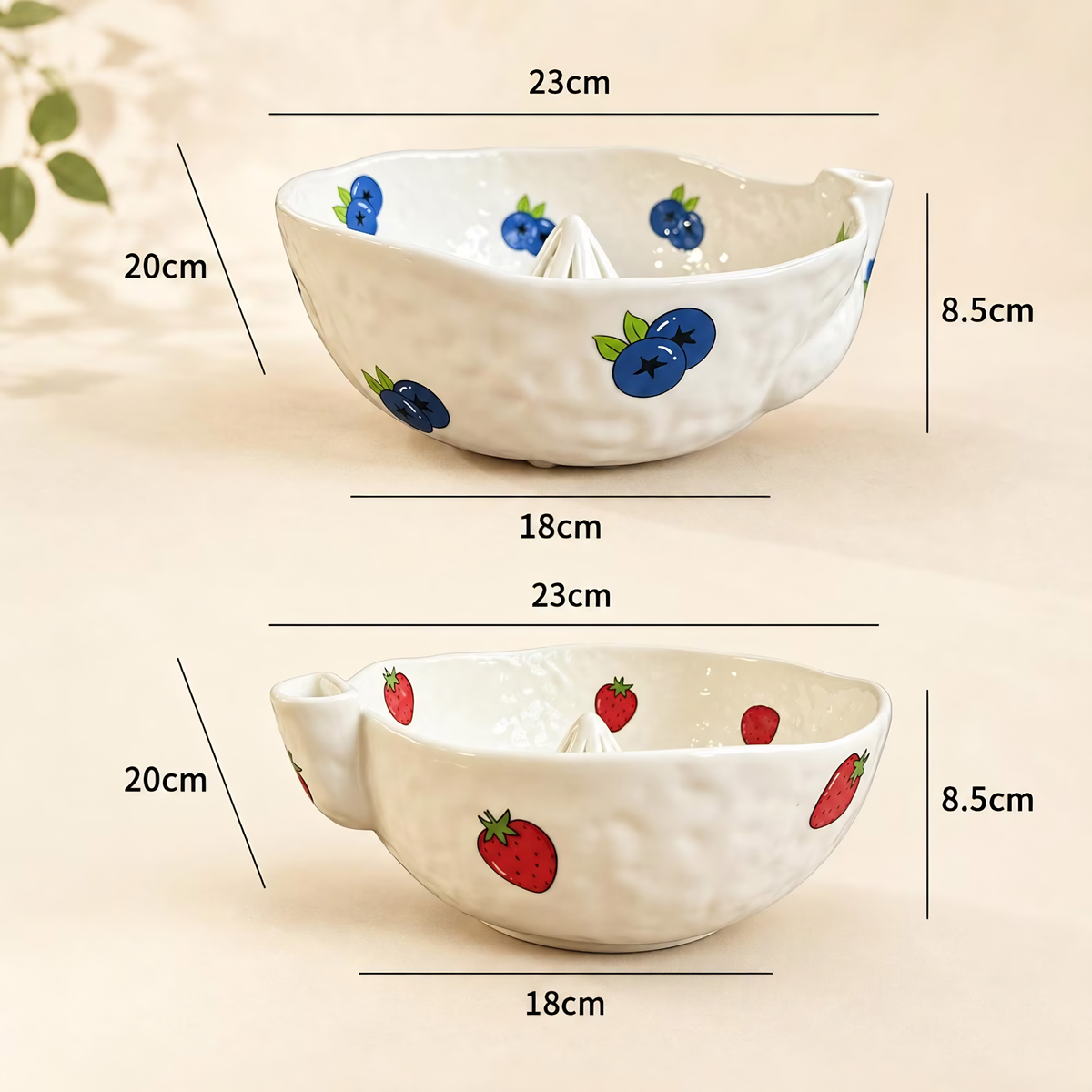 Ceramic Berry Bowl Colander, Fruit Strainer Washing Bowl with Drain, Strawberry Blueberry Cottagecore Kitchen Decor, Housewarming Gift | LA103