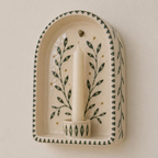Wall Candle Holder, Ceramic Wall Sconce, Handmade Floral Candle Holder, Botanical Taper Candle Holder, Cottage Decor Gift | LA134