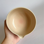 Handmade Cute Pudding & Cafe Ceramic Matcha Bowl Set | Kawaii Spouted Chawan & Whisk Holder • HX50