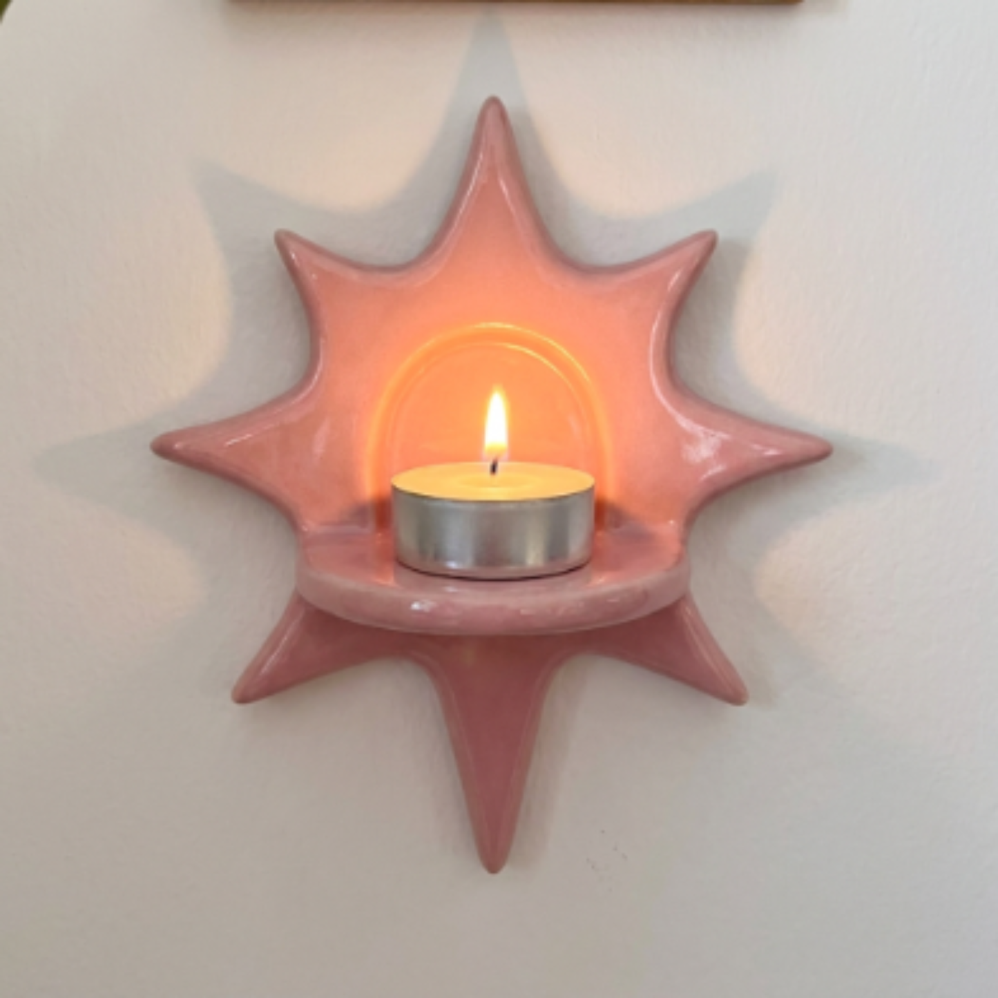 Handmade Ceramic Sunburst Wall Tealight Candle Holder - NN02