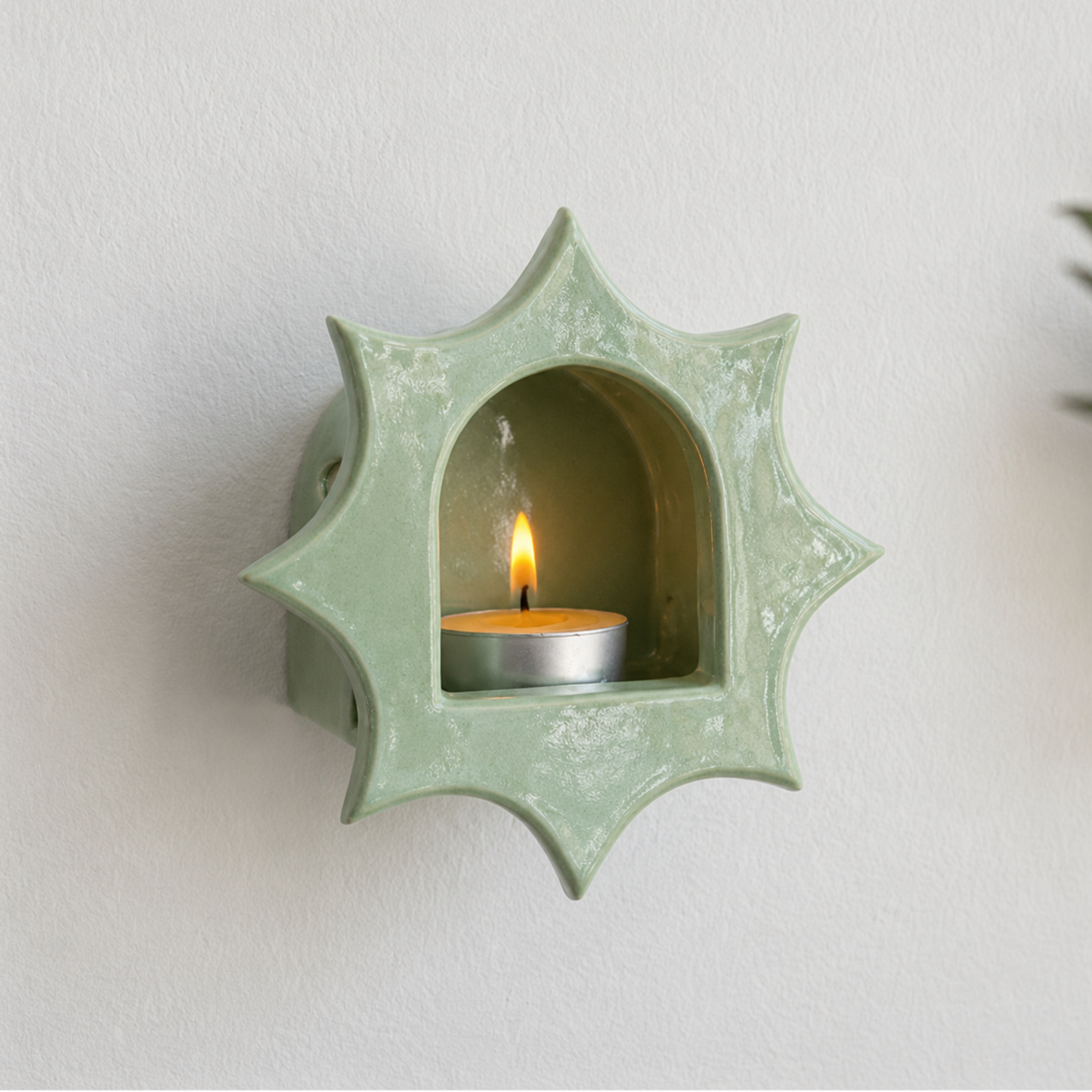 Ceramic Sunburst Wall Candle Holder - NN01