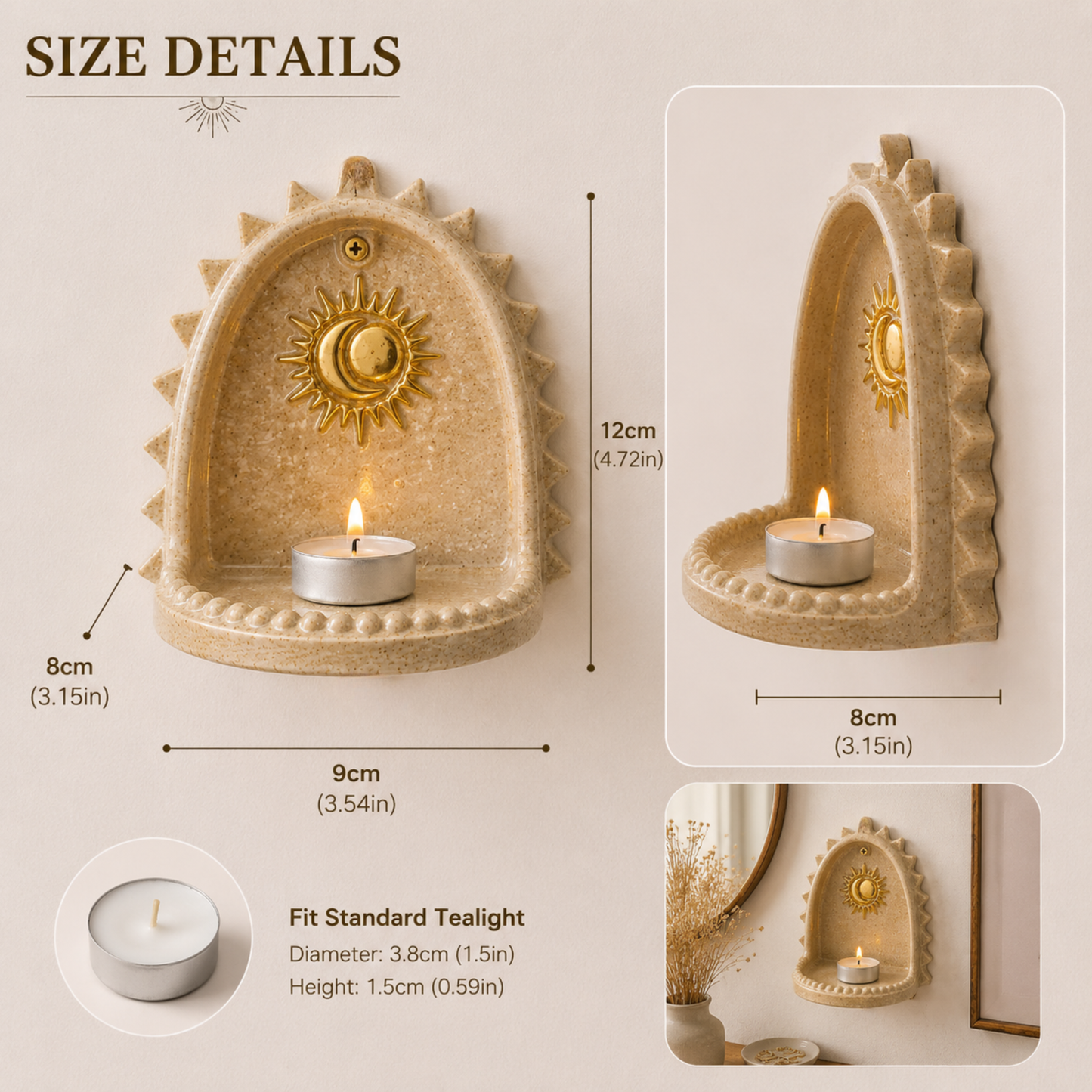 Ceramic Celestial Wall Tealight Holder - NN10