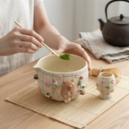 Grid Cappybara Matcha Bowl Set | Handmade Matcha Bowl Set | LA038