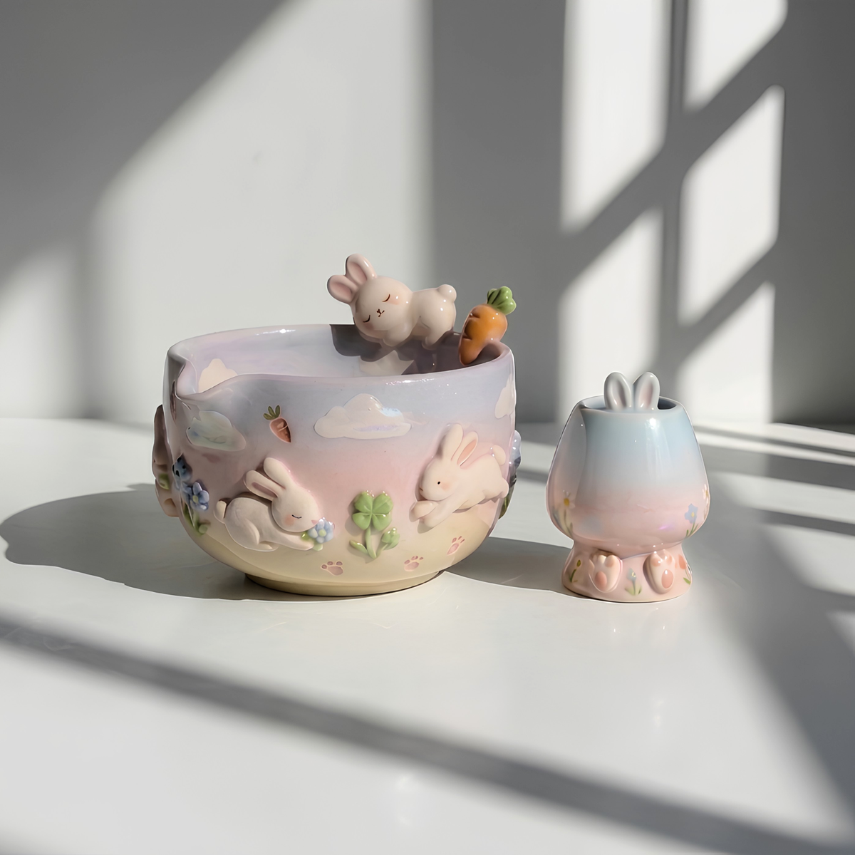 Ombre Bunny Carrot Matcha Bowl | LA023