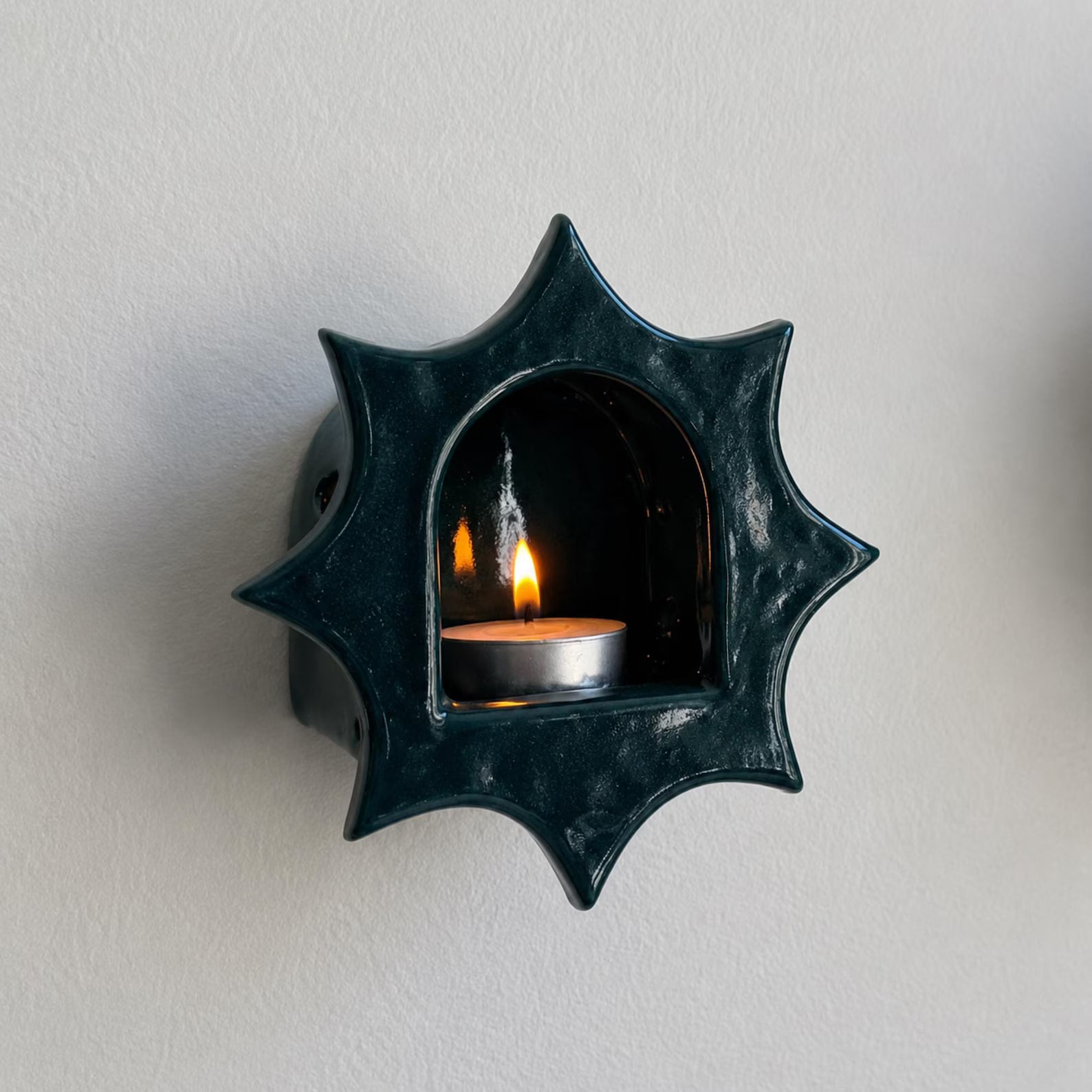 Ceramic Sunburst Wall Candle Holder - NN01