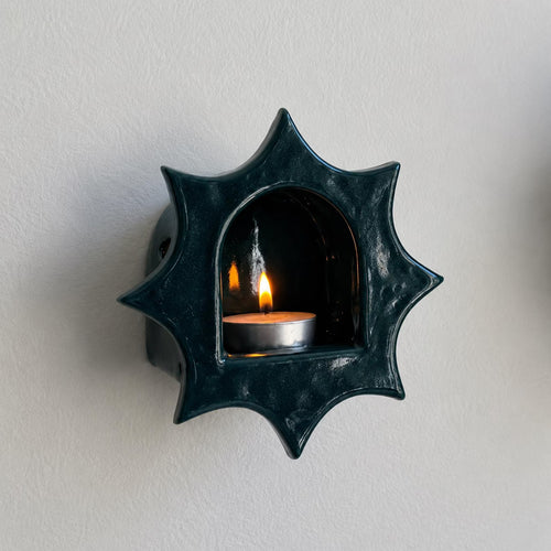 Ceramic Sunburst Wall Candle Holder - NN01
